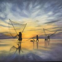 Fishing at Sunset - Kay Wardley